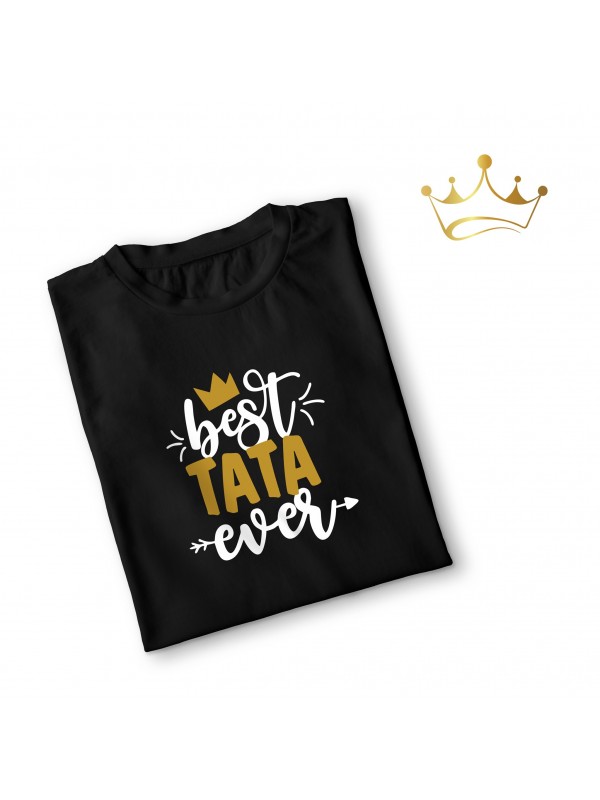 Koszulka Best Tata Ever czarna 100% bawełna