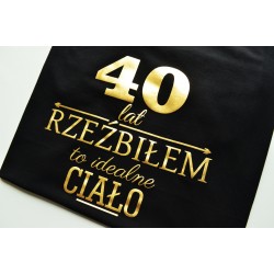 Koszulka prezent 40 lat czarna złoty nadruk