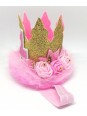 Ubranko urodzinowe na roczek dla dziewczynki złote myszki różowa TUTU